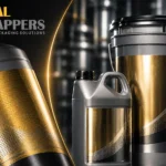 metallized heat transfer labels with metallic finish on plastic containers for premium packaging
