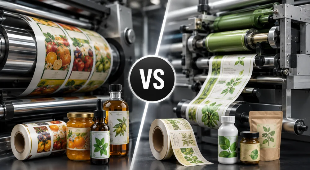 rotogravure vs flexo printing comparison for label output quality and packaging applications