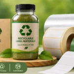recyclable packaging labels on plastic bottles manufactured using sustainable label materials in India